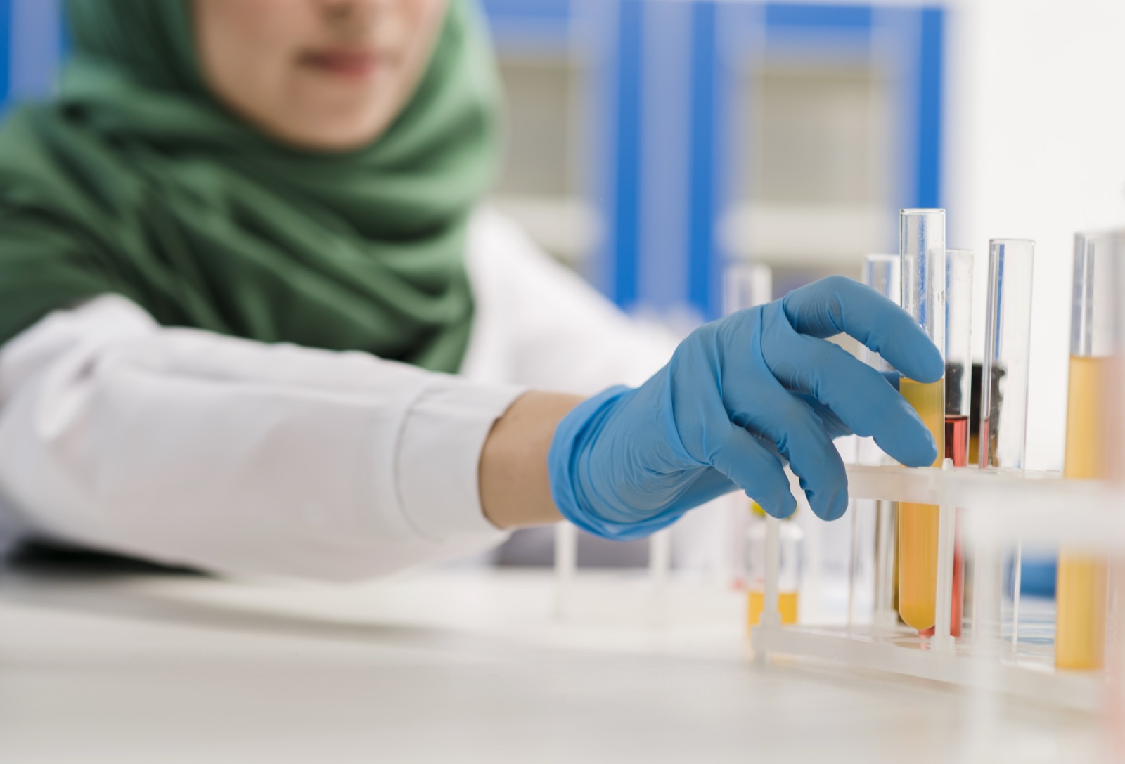 Researcher in materials laboratory